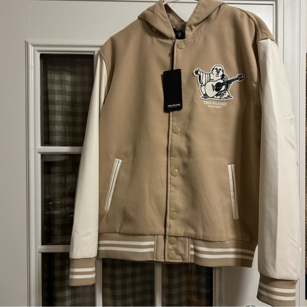 Men’s True Religion Two Toned Varsity Jacket Size Medium